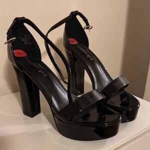 Madden Girl Glossy Black Platform Heels